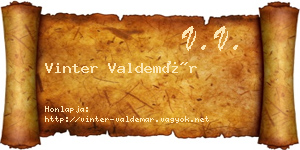 Vinter Valdemár névjegykártya